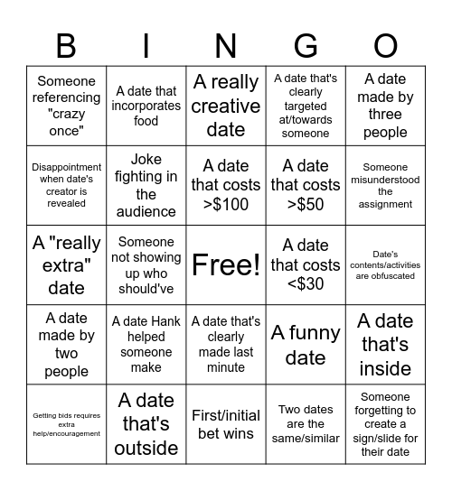 bad bingo Card