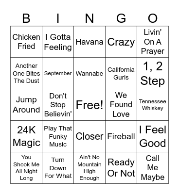 Remixes Bingo Card