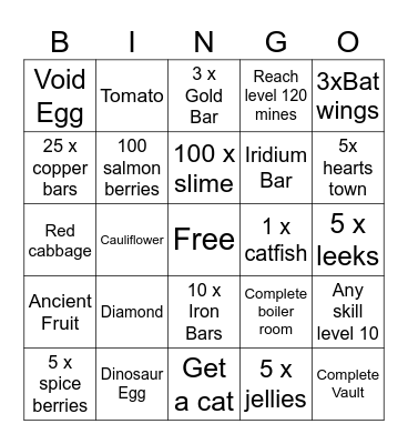 Bingo Valley Bingo Card