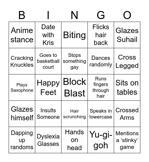 Jayden Doyle Bingo Card