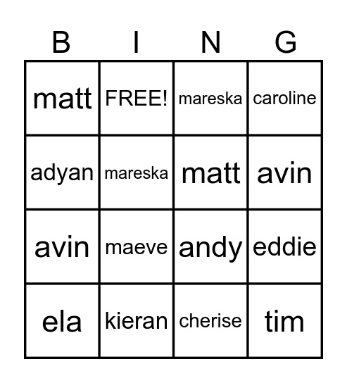 Wasningcord members who have met haley Bingo Card