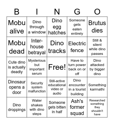 Talenta Park Bingo Card