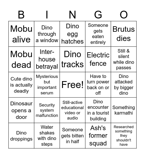 Talenta Park Bingo Card