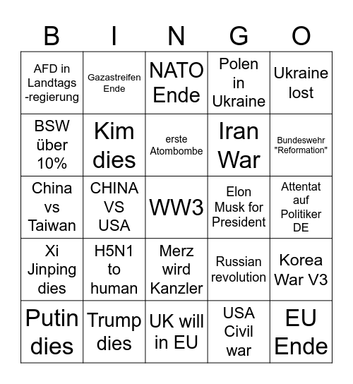 BULLSHIT BINGO Card