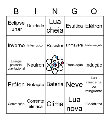 BINGO DA FÍSICA Bingo Card
