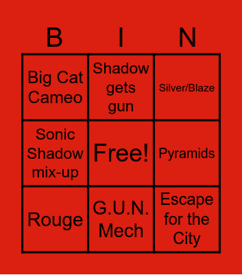 Dennis the Hedgehog Bingo Card