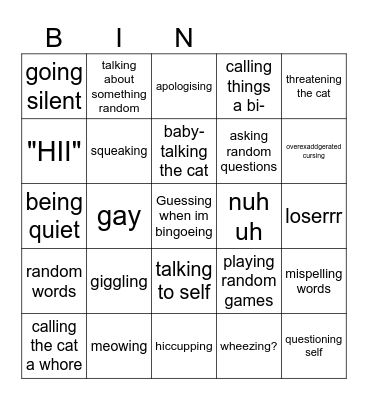 kiki Bingo Card