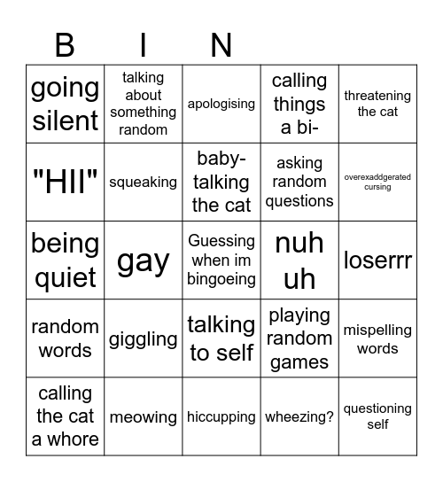 kiki Bingo Card