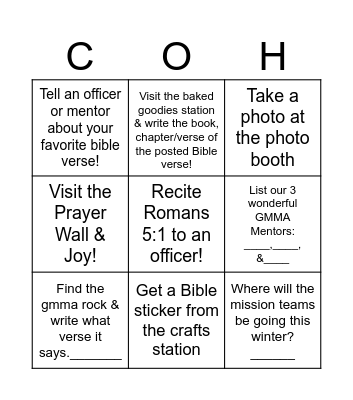 Citizen of Heaven: ________ Bingo Card