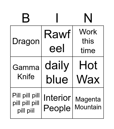 Fayetteville Bingo Card