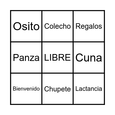 Baby Shower Joshua Bingo Card