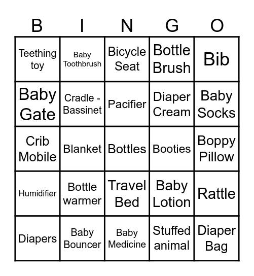 Oh Baby- Bingo! Bingo Card