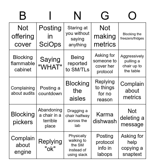 ECL Bingo Card