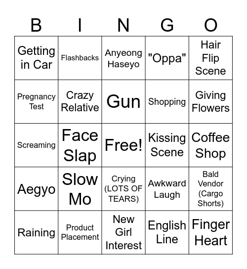 Queen of Tears Ep 2 Bingo Card