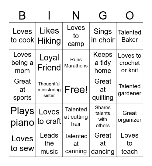 How well do you know your Sisters Bingo Card