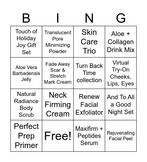 L'BRI Holiday Bingo Card