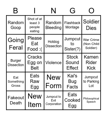 Amazonz Bingo Card