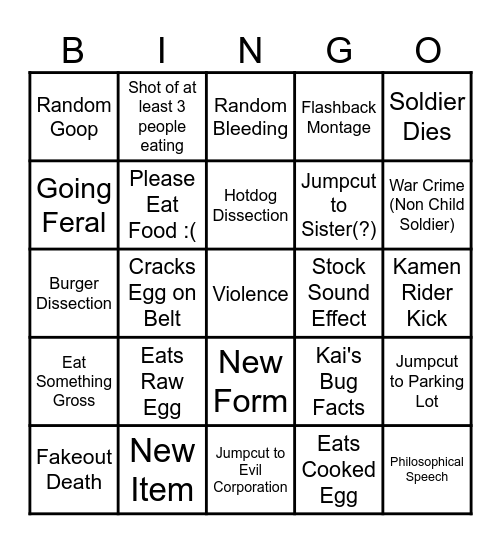 Amazonz Bingo Card