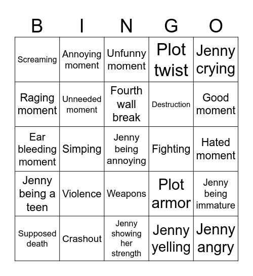 Mlaatr (help me) Bingo Card