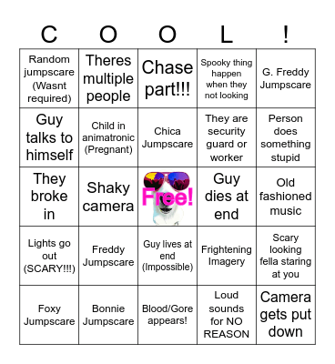 FNAF VHS BINGO!!! Bingo Card