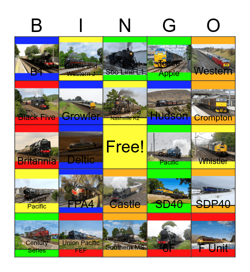 Strongest Steamies and Diesels Bingo Card