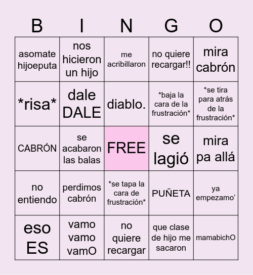 Luis - Call of Duty Bingo Card