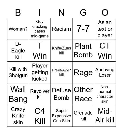 CS2 Bingo -_- Bingo Card