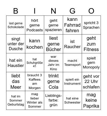 TEAM Bingo Card