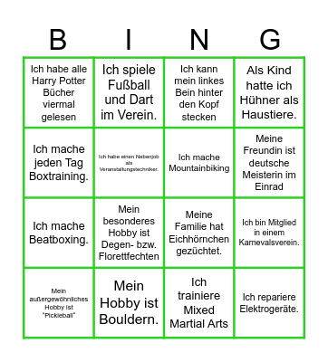 Azubi BINGO Card