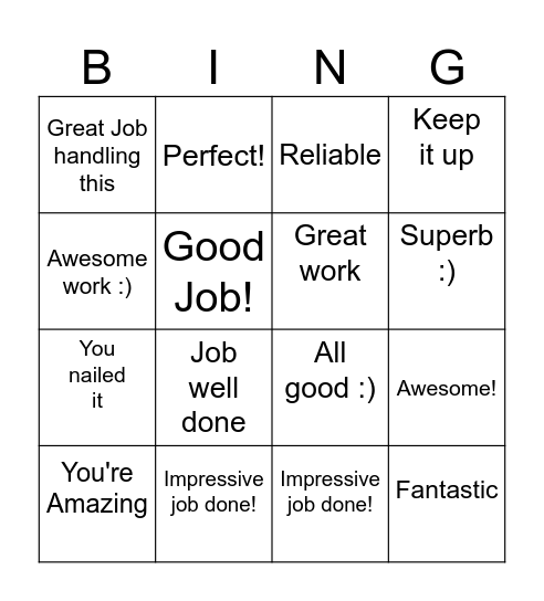 Cherry's Card Bingo Card