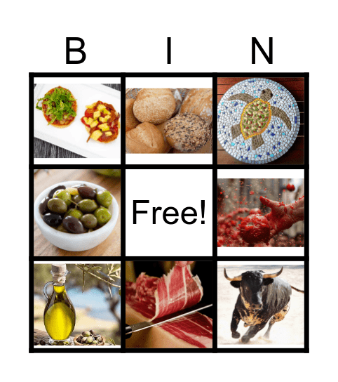 SPAIN Bingo Card