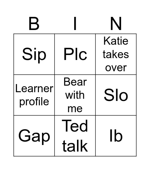 8/25 Bingo Card