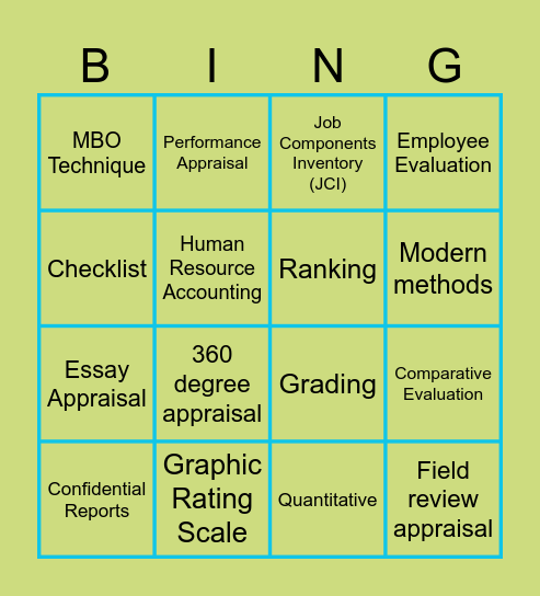 JOB ANALYSIS BING! Bingo Card