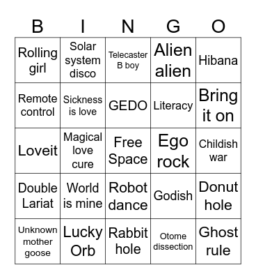 Miku Expo Auckland Bingo Card