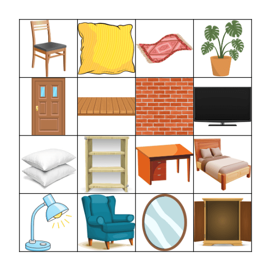FURNITURE Bingo Card