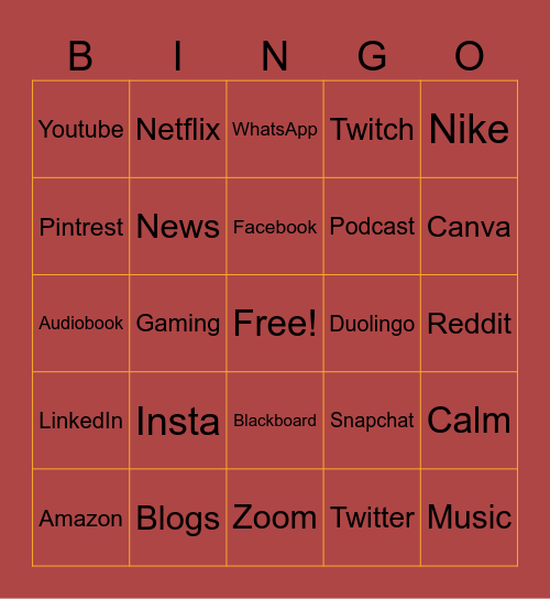 Uses & Grats Bingo Card