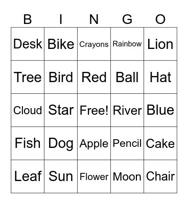 Children's Day Bingo Card