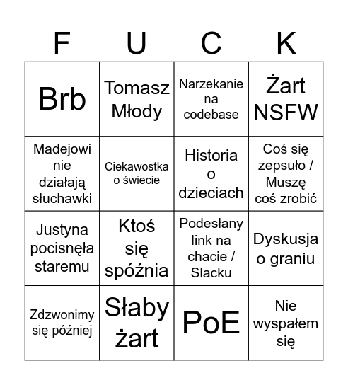 Zdzwonka poranna Bingo Card