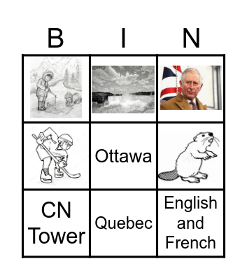 Canada Bingo Card