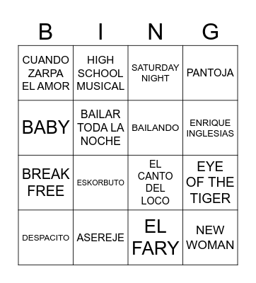 BINGO MUSIKALA! Bingo Card