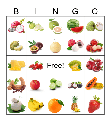 Fruit Bingo Card