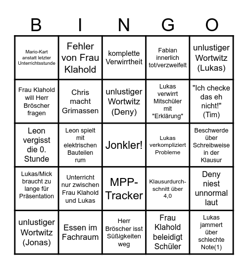 Technik-LK Bingo Card