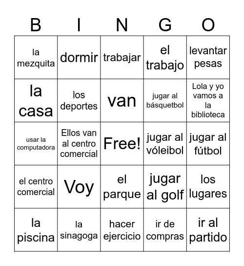 1B AVSR Bingo Card