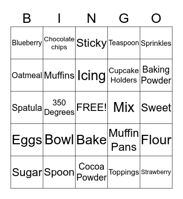 "Muffins in the Morning" Bingo Card