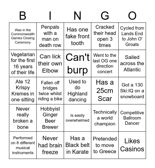Carv Kicker Bingo ! Bingo Card