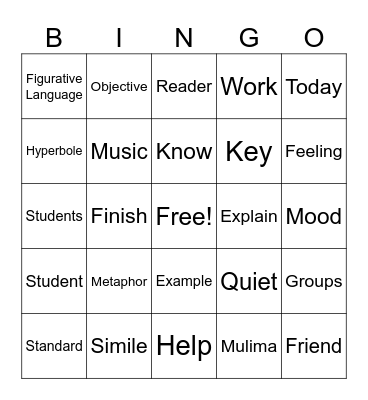 Mrs. Key's Bingo Fun Bingo Card