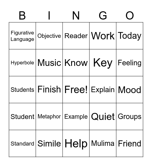 Mrs. Key's Bingo Fun Bingo Card