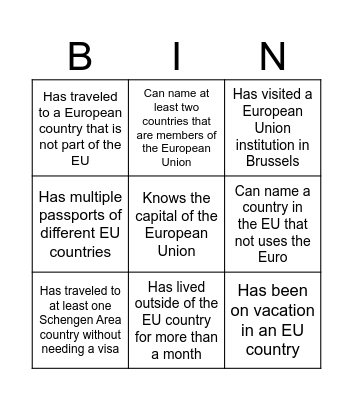 EU Bingo Card