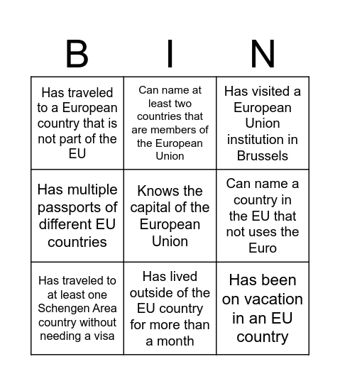 EU Bingo Card