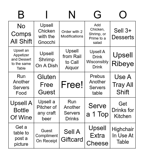 Server BINGO Card